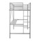 Emma and Oliver Jensen Metal Loft Bed Frame with Desk, Protective Guard Rails and Ladder for Kids, Teens and Adults